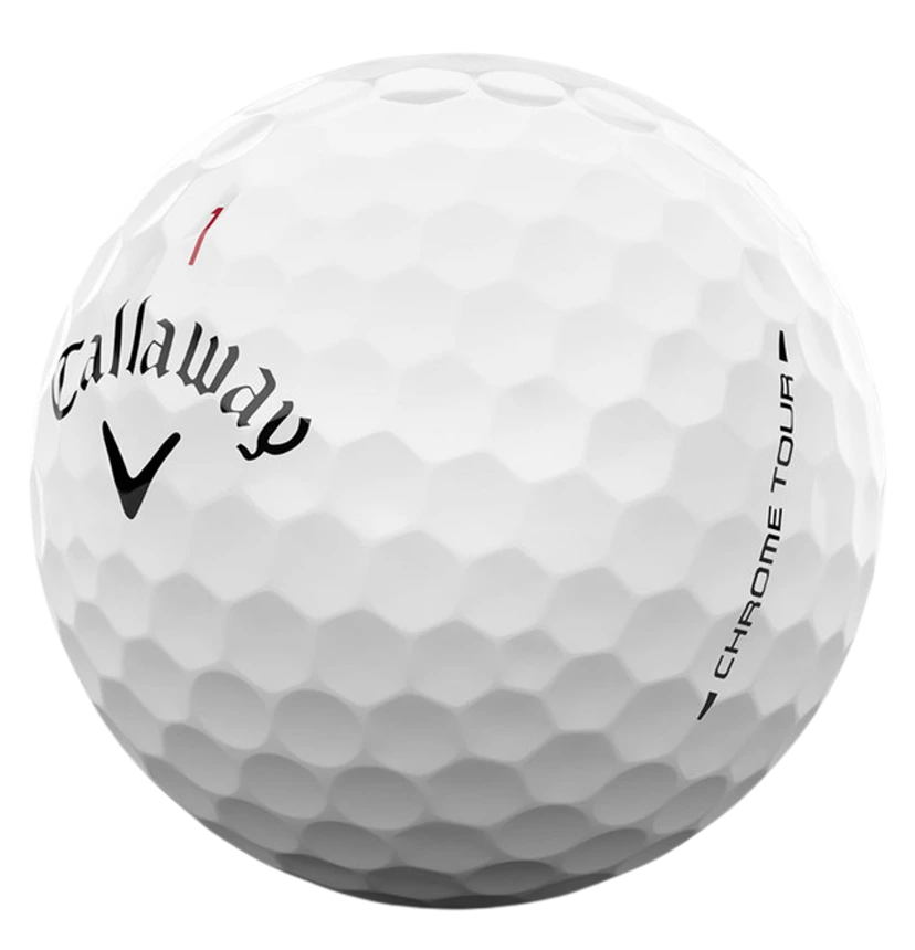Callaway Chrome Tour golf ball showing Callaway logo and number
