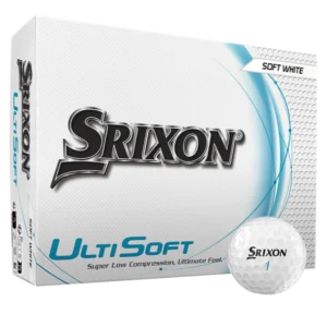 Srixon UltiSoft golf balls soft white box with single ball front view
