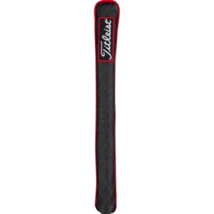 Titleist Jet Black alignment stick cover full length front view, black quilted golf training accessory Queensland