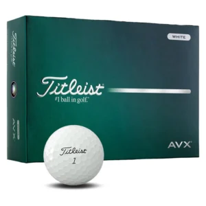 Titleist AVX golf ball with AVX alignment marking and aerodynamic dimple pattern