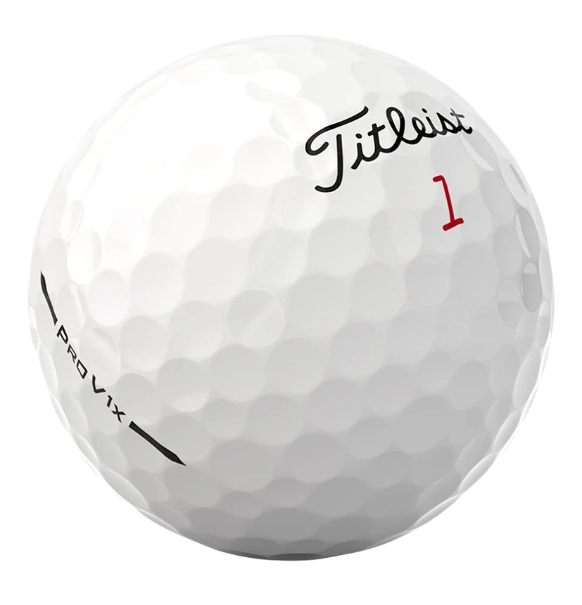 Premium golf balls featuring Titleist ProV1x packaging and ball design