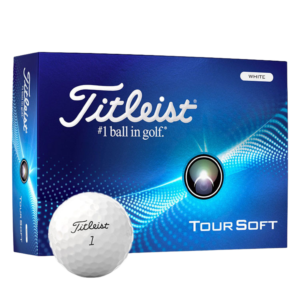 Soft feel golf balls displaying the Tour Soft alignment aid marking