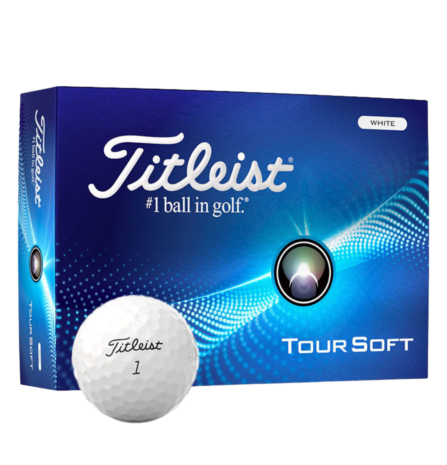 Soft feel golf balls displaying the Tour Soft alignment aid marking