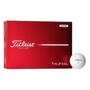 Ultra-soft distance golf balls shown with a Titleist TruFeel box and single ball.