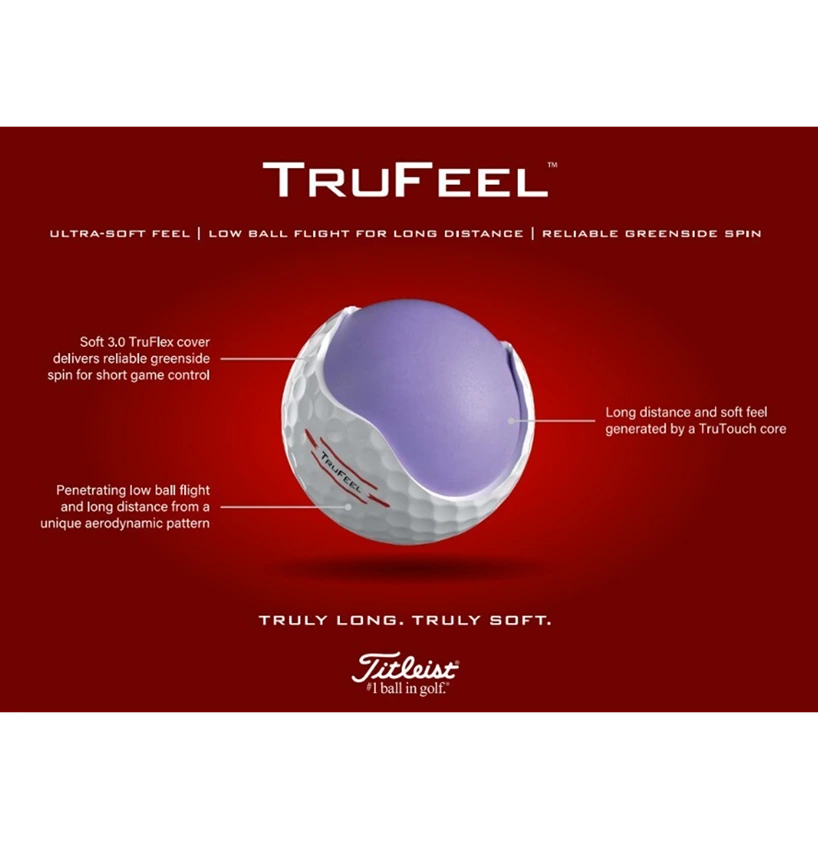 Ultra-soft distance golf balls shown in a cutaway graphic revealing internal core design.