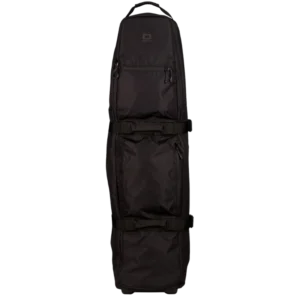 Black OGIO mid-size golf travel cover with multiple zip pockets and securing straps.