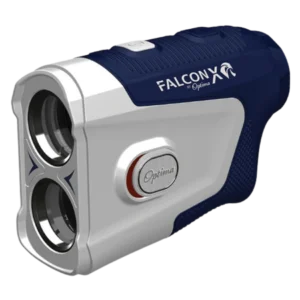 JCGolf Optima Falcon X golf range finder with dual lens precision design.