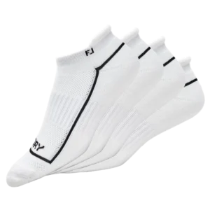 JCGolf FootJoy women’s ProDry roll tab golf socks in white performance fabric.